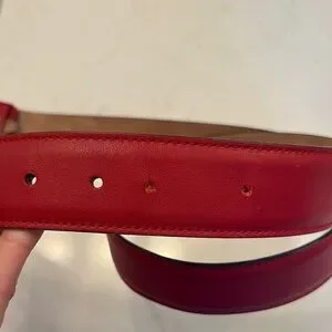 Gucci | Accessories | Gucci Red Gold Belt Iconic Leather  display picture 1